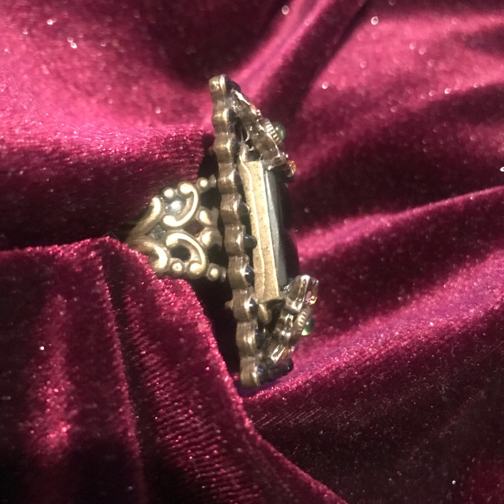 Olli Pop Brass & Onyx Statement Ring - image 2